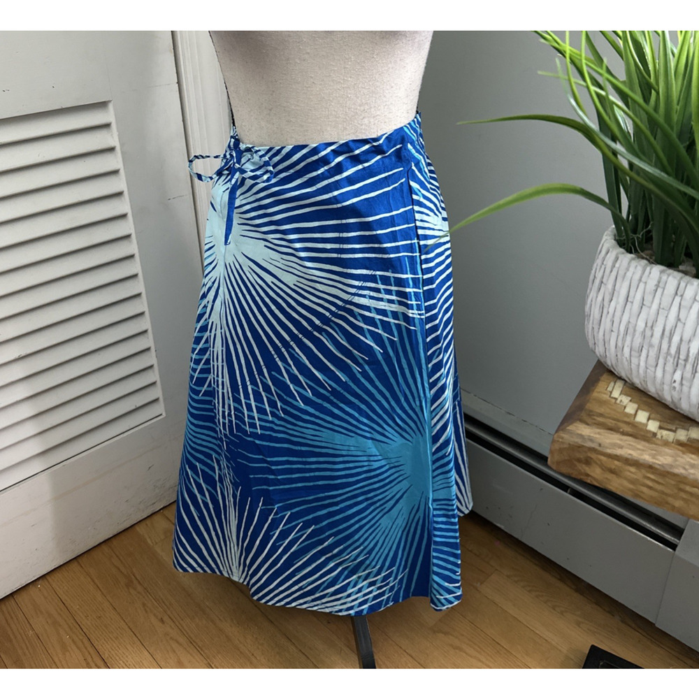 Caribelle Batik Skirt Womens Medium Blue Midi Tropical St Lucia Beach Resort